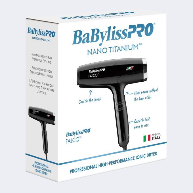 BaBylissPRO® Nano Titanium™ Professional Italian High-Speed Falco Dryer (Black)
