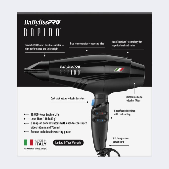 BaBylissPRO® Rapido®  Dryer (BLACK)