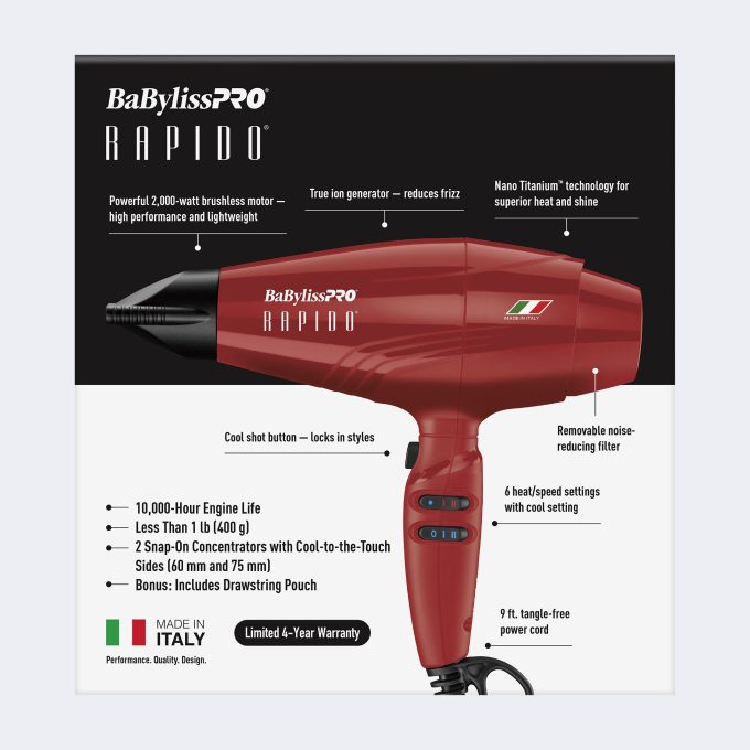 BaBylissPRO® Rapido Dryer (Red)