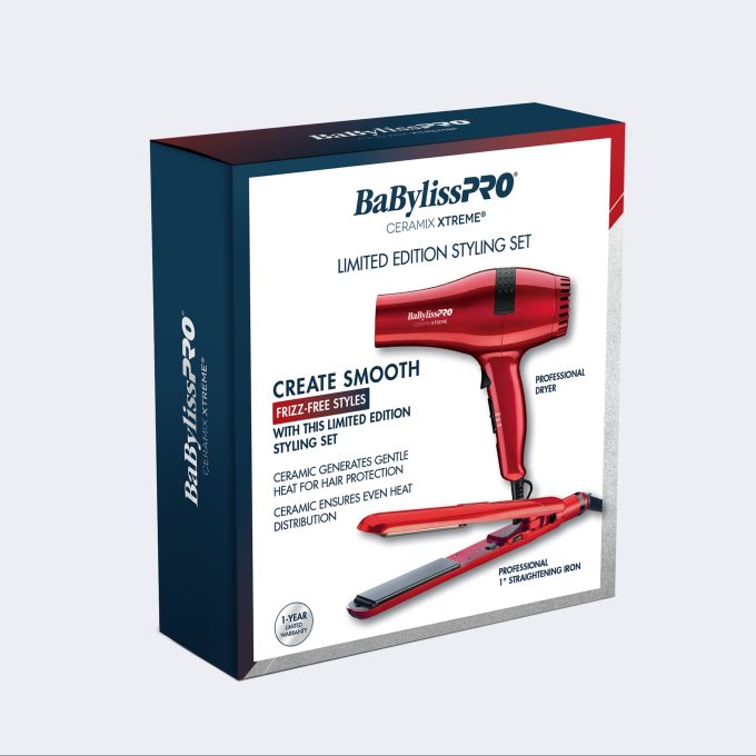 BaBylissPRO® CERAMIX XTREME® 1" Straightening Iron & Professional Dryer Gift Set