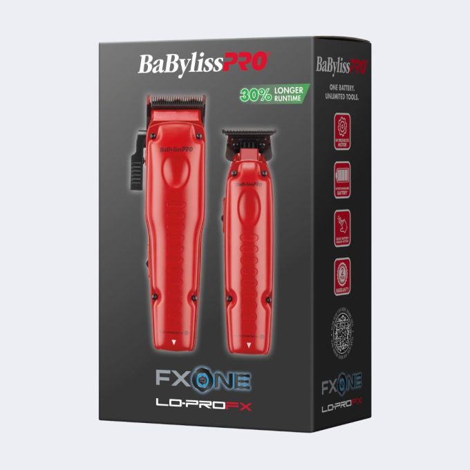 BaBylissPRO® FXONE™ Lo-ProFX Limited Edition Matte Red Clipper, Trimmer & Boosted Battery Gift Set
