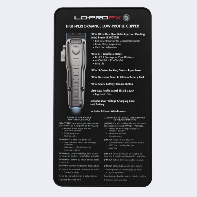BaBylissPRO® FXONE™ Lo-ProFX High Performance Low-Profile Clipper (Silver)