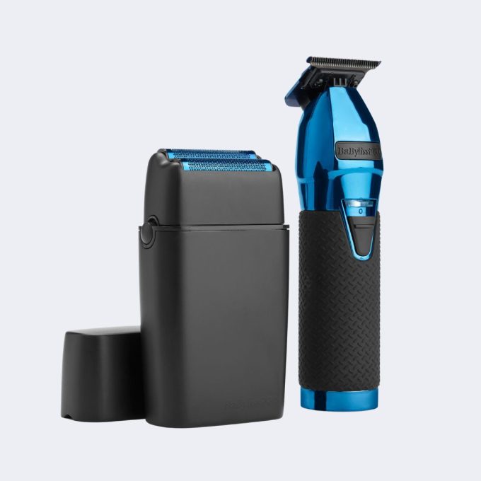 BaBylissPRO® LimitedFX Black & Blue Trimmer & Double-Foil Shaver Gift Set