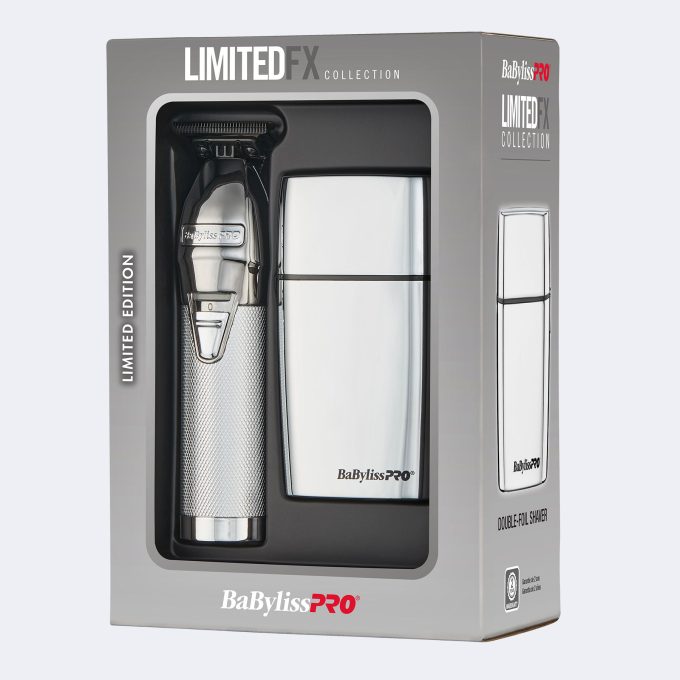 BaBylissPRO® LimitedFX Silver Trimmer and Double-Foil Shaver Gift Set