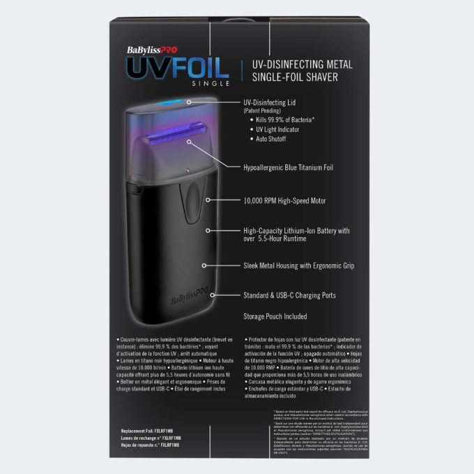 BaBylissPRO® UVFOIL Matte Black UV Single-Foil Shaver